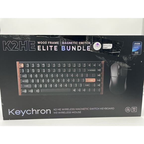 Keychron K2 HE Keyboard and M3 Lite Mouse Wood Frame Wireless Elite Bundle - Picture 8 of 12